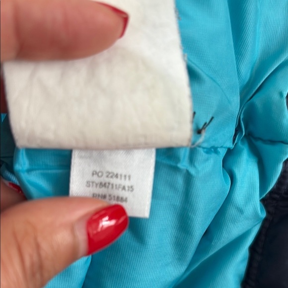 Patagonia Dark Blue Hooded Jacket with Light Blue Details size xs - Picture 3 of 5